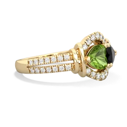 Peridot Art-Deco Keepsake 14K Yellow Gold ring R5630