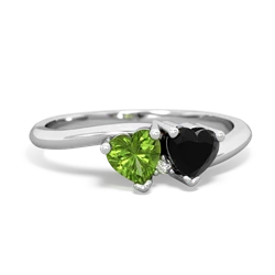 Peridot Sweethearts 14K White Gold ring R5260