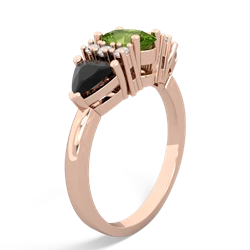 Peridot Antique Style Three Stone 14K Rose Gold ring R2186