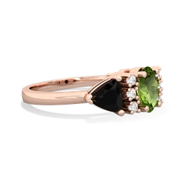 Peridot Antique Style Three Stone 14K Rose Gold ring R2186