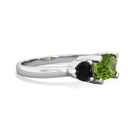 Peridot Three Stone 14K White Gold ring R5235