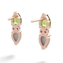 Peridot Bowtie Drop 14K Rose Gold earrings E0865