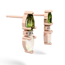 Peridot Bowtie Drop 14K Rose Gold earrings E0865