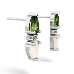 Peridot Bowtie Drop 14K White Gold earrings E0865