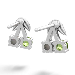 Peridot Sweet Cherries 14K White Gold earrings E7001