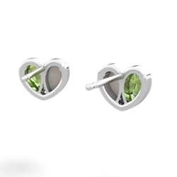 Peridot 'Our Heart' 14K White Gold earrings E5072