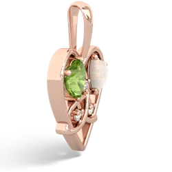 Peridot Celtic Trinity Heart 14K Rose Gold pendant P5331