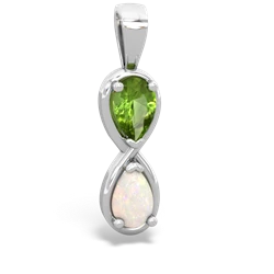 Peridot Infinity 14K White Gold pendant P5050