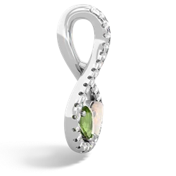 Peridot Pave Twist 'One Heart' 14K White Gold pendant P5360