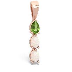 Peridot Dew Drops 14K Rose Gold pendant P2251