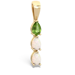 Peridot Dew Drops 14K Yellow Gold pendant P2251