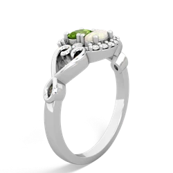 Peridot Love Nest 14K White Gold ring R5860