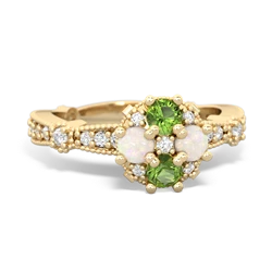 Peridot Sparkling Tiara Cluster 14K Yellow Gold ring R26293RD