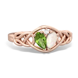 Peridot Celtic Love Knot 14K Rose Gold ring R5420