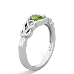 Peridot Celtic Love Knot 14K White Gold ring R5420