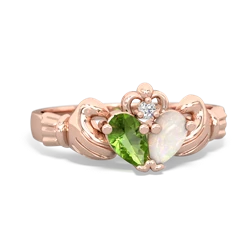 Peridot 'Our Heart' Claddagh 14K Rose Gold ring R2388