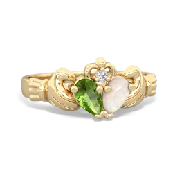 Peridot 'Our Heart' Claddagh 14K Yellow Gold ring R2388