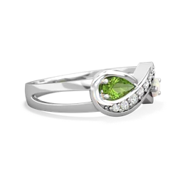 Peridot Diamond Infinity 14K White Gold ring R5390