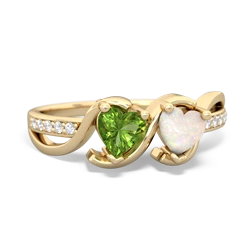 Peridot Side By Side 14K Yellow Gold ring R3090