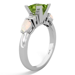 Peridot 6Mm Princess Eternal Embrace Engagement 14K White Gold ring C2002