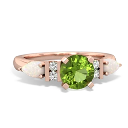 Peridot 6Mm Round Eternal Embrace Engagement 14K Rose Gold ring R2005