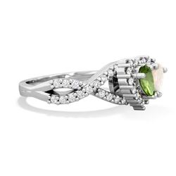 Peridot Diamond Twist 'One Heart' 14K White Gold ring R2640HRT