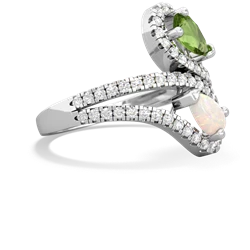 Peridot Diamond Dazzler 14K White Gold ring R3000