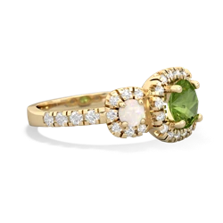 Peridot Regal Halo 14K Yellow Gold ring R5350