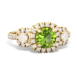 Peridot Regal Halo 14K Yellow Gold ring R5350