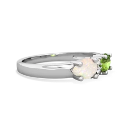 Peridot Pear Bowtie 14K White Gold ring R0865