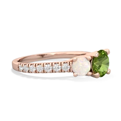 Peridot Pave Trellis 14K Rose Gold ring R5500