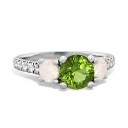 Peridot Pave Trellis 14K White Gold ring R5500