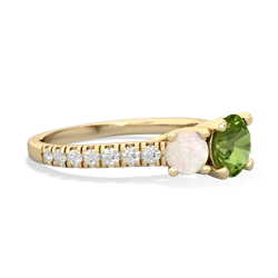 Peridot Pave Trellis 14K Yellow Gold ring R5500