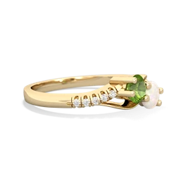 Peridot Infinity Pave Two Stone 14K Yellow Gold ring R5285