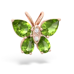 Peridot Butterfly 14K Rose Gold pendant P2215