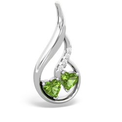 Peridot Keepsake Curves 14K White Gold pendant P5450