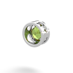 Peridot 6Mm Slide 14K White Gold pendant P3786