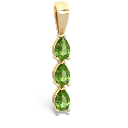 Peridot Dew Drops 14K Yellow Gold pendant P2251