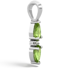 Peridot Bowtie Drop 14K White Gold pendant P0865