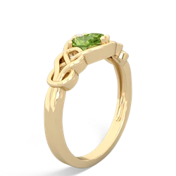 Peridot Celtic Love Knot 14K Yellow Gold ring R5420