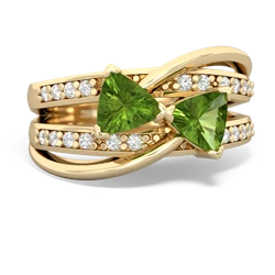 Peridot Bowtie 14K Yellow Gold ring R2360