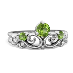 Lab Emerald Crown Keepsake 14K White Gold ring R5740