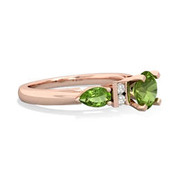 Lab Emerald 6Mm Round Eternal Embrace Engagement 14K Rose Gold ring R2005