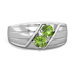 Peridot Men's Streamline 14K White Gold ring R0460