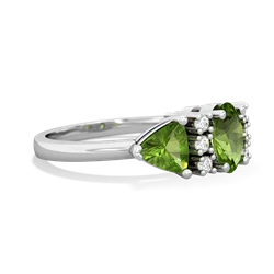 Emerald Antique Style Three Stone 14K White Gold ring R2186