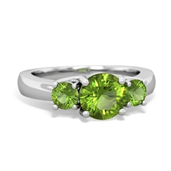 Alexandrite Three Stone Round Trellis 14K White Gold ring R4018