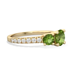 White Topaz Pave Trellis 14K Yellow Gold ring R5500