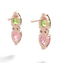 Peridot Bowtie Drop 14K Rose Gold earrings E0865