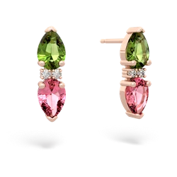 Peridot Bowtie Drop 14K Rose Gold earrings E0865