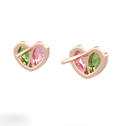 Peridot 'Our Heart' 14K Rose Gold earrings E5072